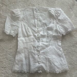Reformation Anabella Linen Top